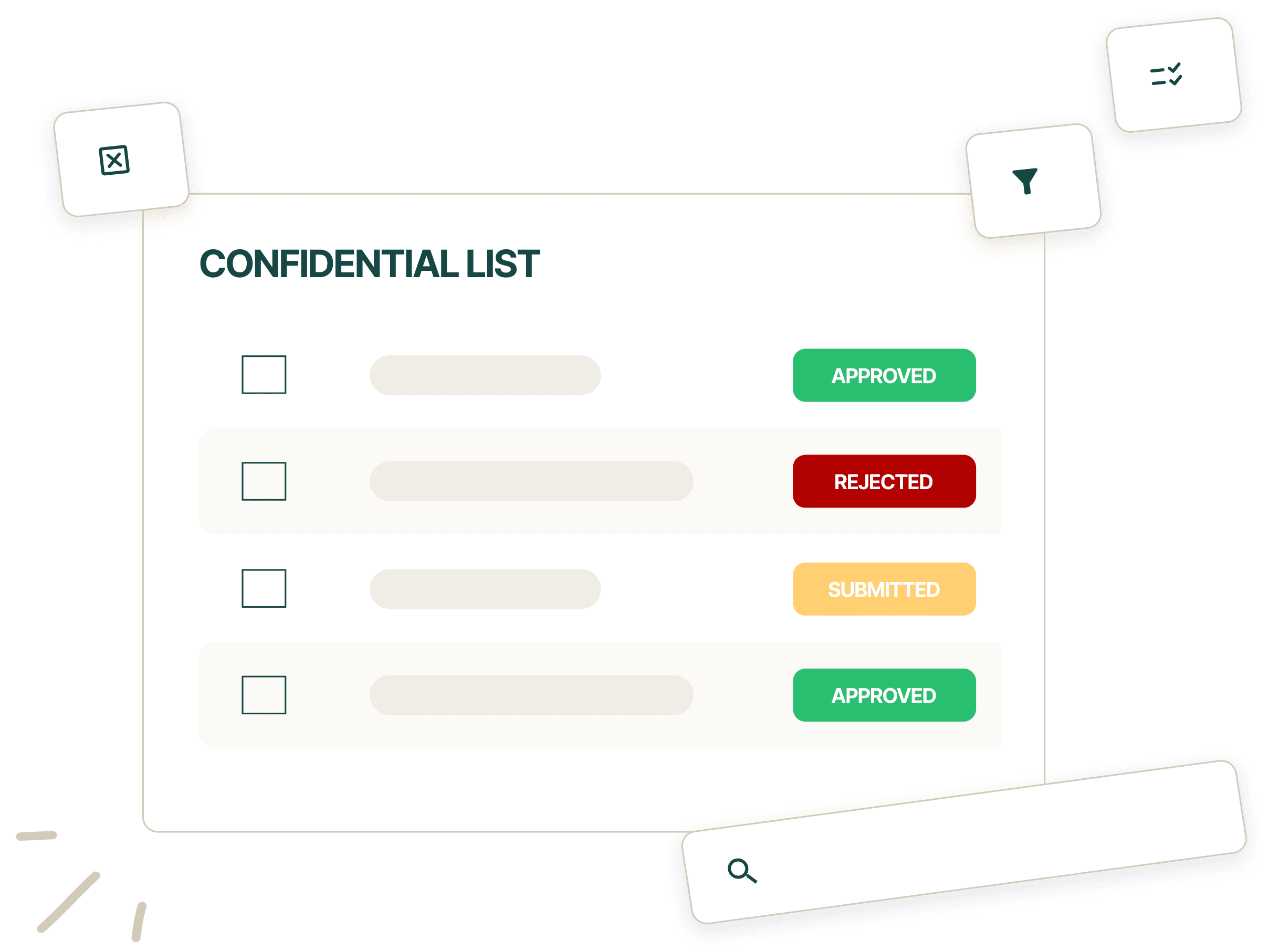 Confidential lists