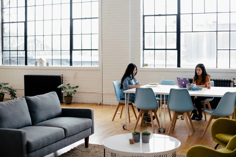 People working at a table